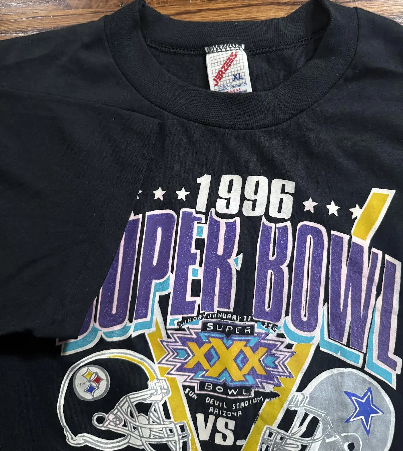 Vintage Super Bowl XXX 1996 Steelers Vs Cowboys T Shirt (Size XL